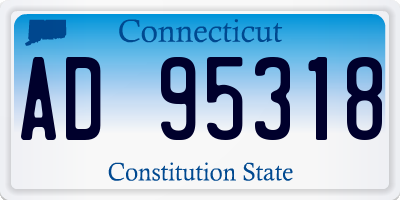 CT license plate AD95318