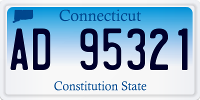 CT license plate AD95321