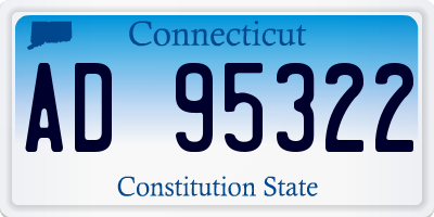 CT license plate AD95322
