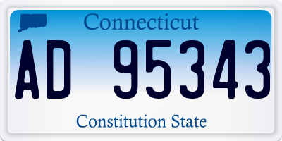 CT license plate AD95343
