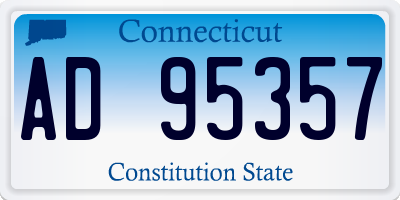 CT license plate AD95357