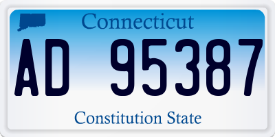 CT license plate AD95387