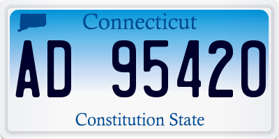 CT license plate AD95420