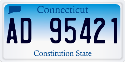 CT license plate AD95421