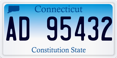CT license plate AD95432