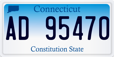 CT license plate AD95470