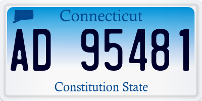 CT license plate AD95481