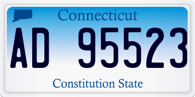 CT license plate AD95523