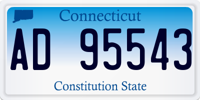 CT license plate AD95543
