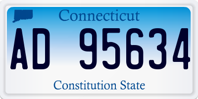 CT license plate AD95634