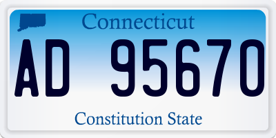 CT license plate AD95670