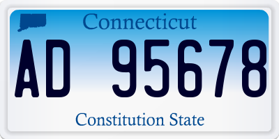 CT license plate AD95678