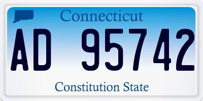 CT license plate AD95742