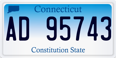 CT license plate AD95743