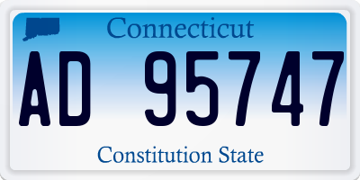 CT license plate AD95747