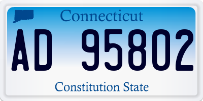 CT license plate AD95802