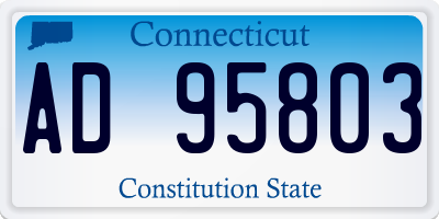 CT license plate AD95803