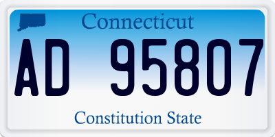 CT license plate AD95807