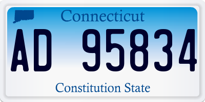 CT license plate AD95834