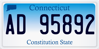 CT license plate AD95892