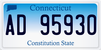 CT license plate AD95930