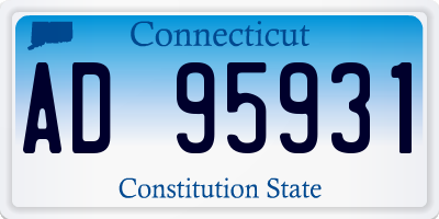 CT license plate AD95931