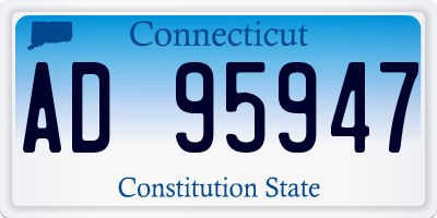 CT license plate AD95947