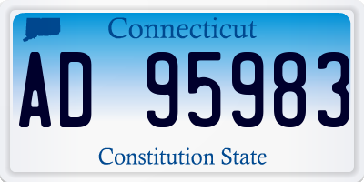 CT license plate AD95983