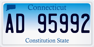 CT license plate AD95992