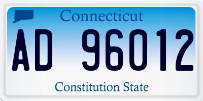 CT license plate AD96012