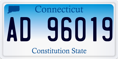 CT license plate AD96019