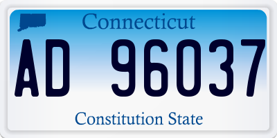 CT license plate AD96037