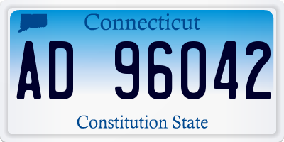 CT license plate AD96042