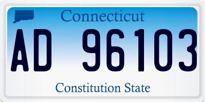 CT license plate AD96103