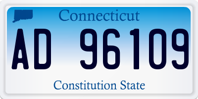 CT license plate AD96109