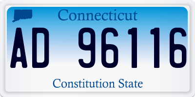 CT license plate AD96116