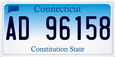 CT license plate AD96158
