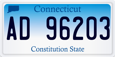CT license plate AD96203