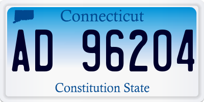 CT license plate AD96204