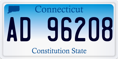 CT license plate AD96208