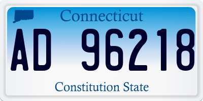 CT license plate AD96218