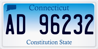 CT license plate AD96232