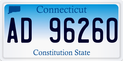 CT license plate AD96260