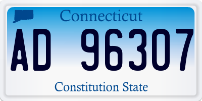 CT license plate AD96307