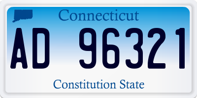 CT license plate AD96321