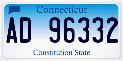 CT license plate AD96332