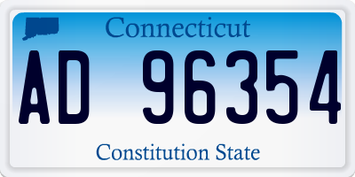 CT license plate AD96354