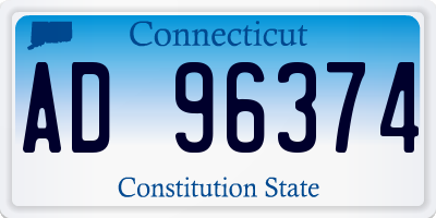 CT license plate AD96374