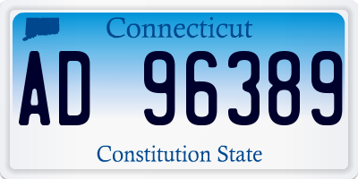 CT license plate AD96389