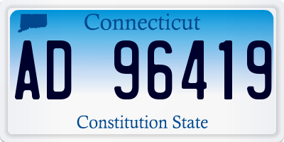 CT license plate AD96419